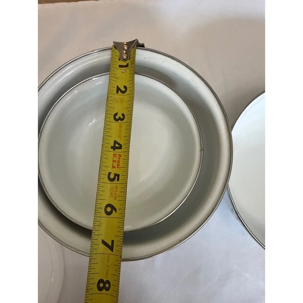 Vintage Style Enamelware Fruit Nesting Bowls Set of 3 with 1 Lid Apple Grapes